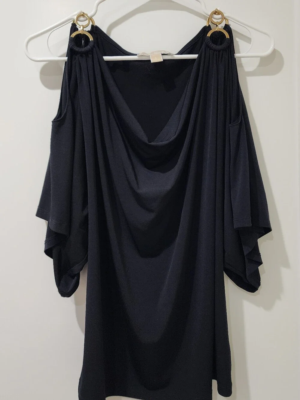 Michael Kors Black Top with Gold Label Accent